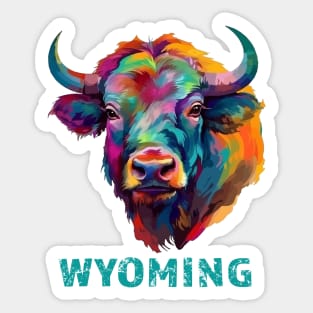 Wyoming American Bison Lover Buffalo for Men Women Souvenir Sticker